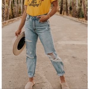 Blank Paige Hi Rise Distressed Jeans Sz 